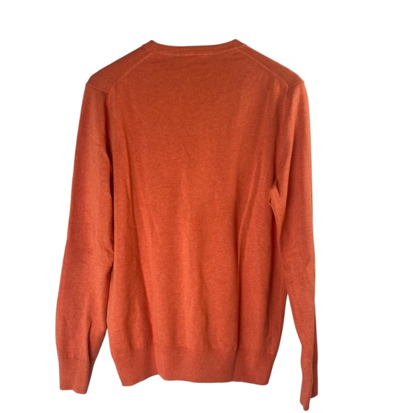 Lot 2 GAP Knit Cotton V-Neck Sweater in Size M Orange Heather and Burgundy - Picture 7 of 9